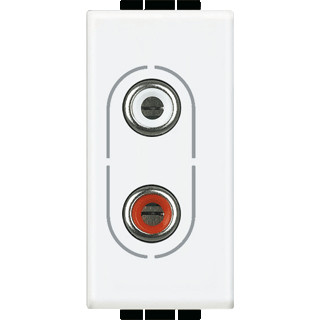 Bticino Living light rca-connector dubbel wit 1 module