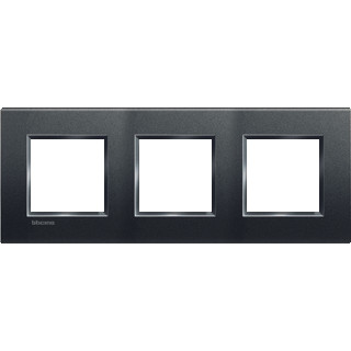 Bticino Livinglight afdekraam 3V horizontaal en verticaal antraciet