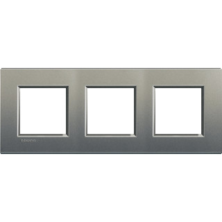 Bticino Livinglight afdekraam 3V horizontaal en verticaal grijs