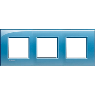 Bticino Livinglight afdekraam 3V horizontaal en verticaal blauw