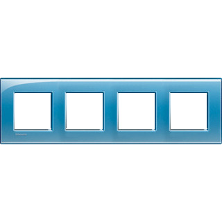 Bticino Livinglight afdekraam 4V horizontaal en verticaal blauw