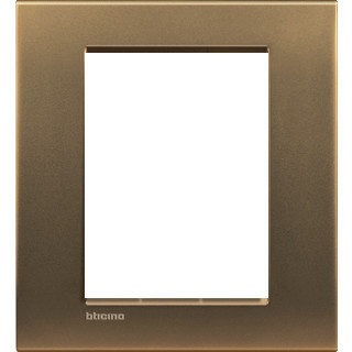Bticino Livinglight afdekraam 1V horizontaal en verticaal brons
