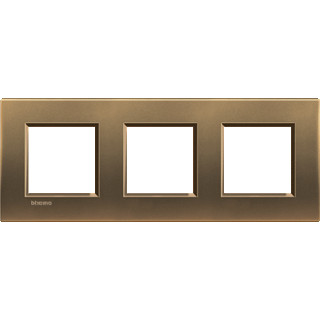 Bticino Livinglight afdekraam 3V horizontaal en verticaal brons