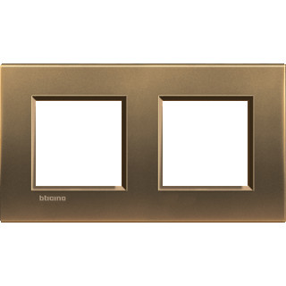 Bticino Livinglight afdekraam 2V horizontaal en verticaal brons
