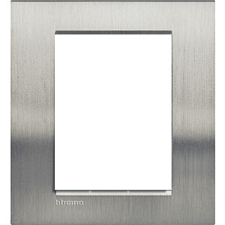 Bticino Livinglight afdekraam 1V horizontaal en verticaal roestvaststaal ( RVS )