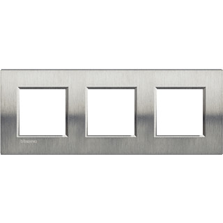 Bticino Livinglight afdekraam 3V horizontaal en verticaal roestvaststaal ( RVS )