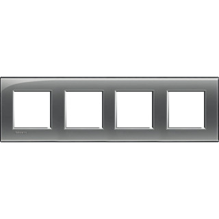 Bticino Livinglight afdekraam 4V horizontaal en verticaal grijs