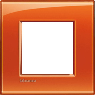 Bticino Livinglight afdekraam 1V horizontaal en verticaal oranje