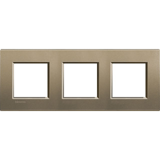 Bticino Livinglight afdekraam 3V horizontaal en verticaal brons