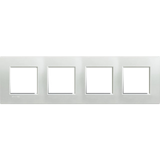 Bticino Livinglight afdekraam 4V horizontaal en verticaal zilver