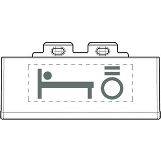 Bticino Livinglight set lenzen bedsymbool aan / uit enkele drukker aluminium