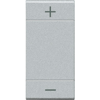 Bticino Livinglight bedieningselement +/- 1 module aan / uit tweedelige wip zilver