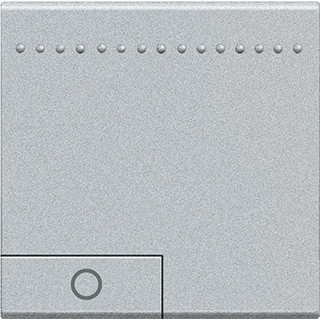 Bticino Livinglight bedieningselement 2 modules aan / uit tweedelige drukker aluminium