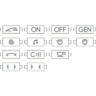 Bticino Living light wit labelkit div.symbolen voor axiale bediening.