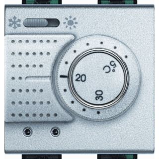 Bticino LL kamerthermostaat elektron.+omschakelaar zomer/winter aluminium