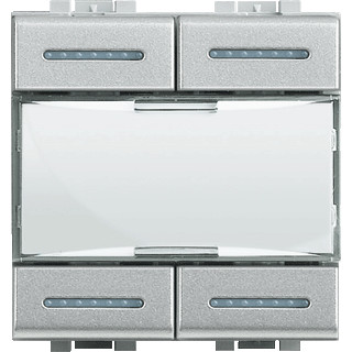 Bticino Livinglight licht scenariobediening 4-voudig zilver met tekstv inbouw ip20 ral 9006