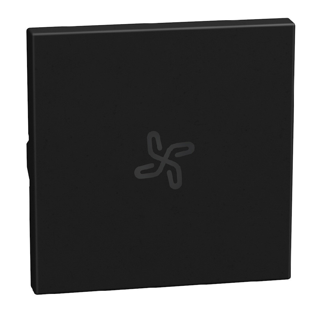 BTicino Schakelmateriaal Light Now axiale toets met pictogram ventilatie 2 modules - zwart