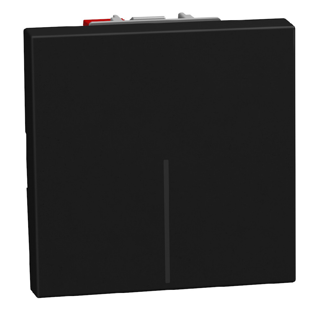 BTicino Schakelmateriaal Light Now drukknop no 10a - 2 modules - zwart