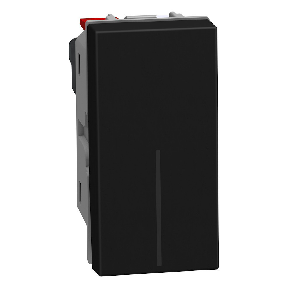 BTicino Schakelmateriaal Light Now drukknop no-NG 10a - 1 module - zwart