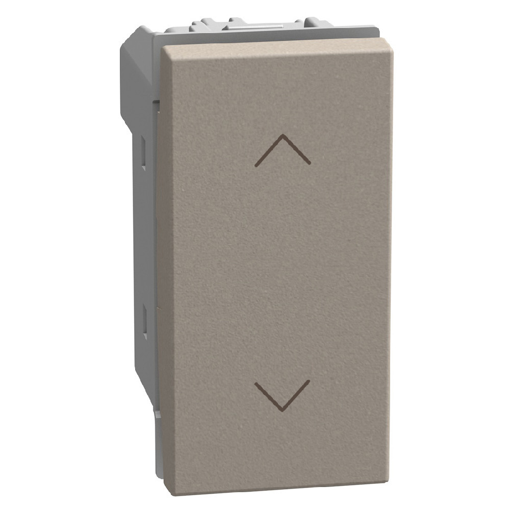 BTicino Schakelmateriaal Light Now dubbele drukknop voor rolluikbediening - 1 module - stone
