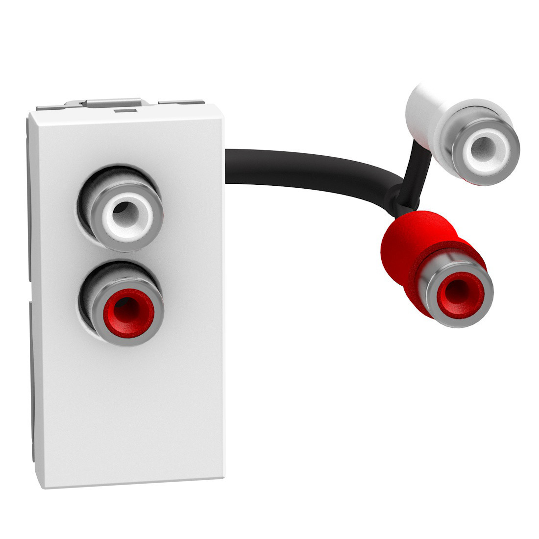 BTicino Schakelmateriaal Light Now dubbele rca contactdoos 1 mod - wit