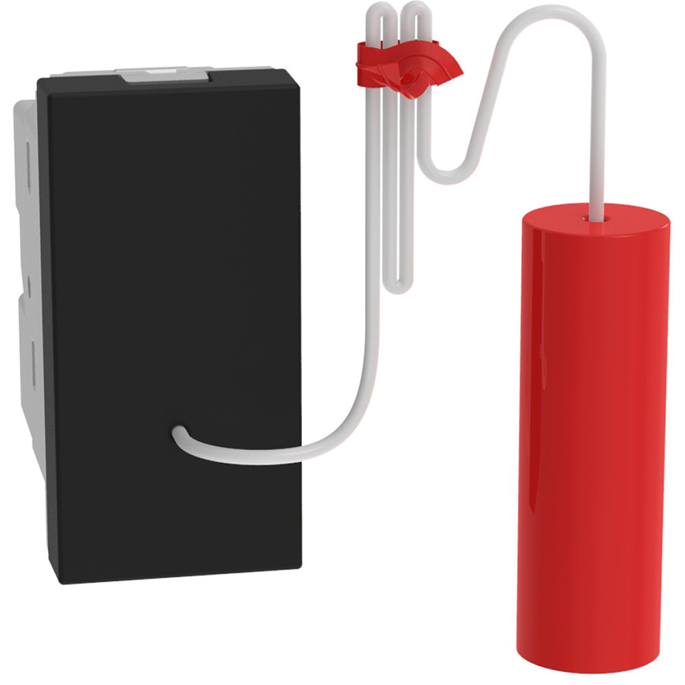 BTicino Schakelmateriaal Light Now no-NG contact met trekmechanisme 10a 1 module - zwart