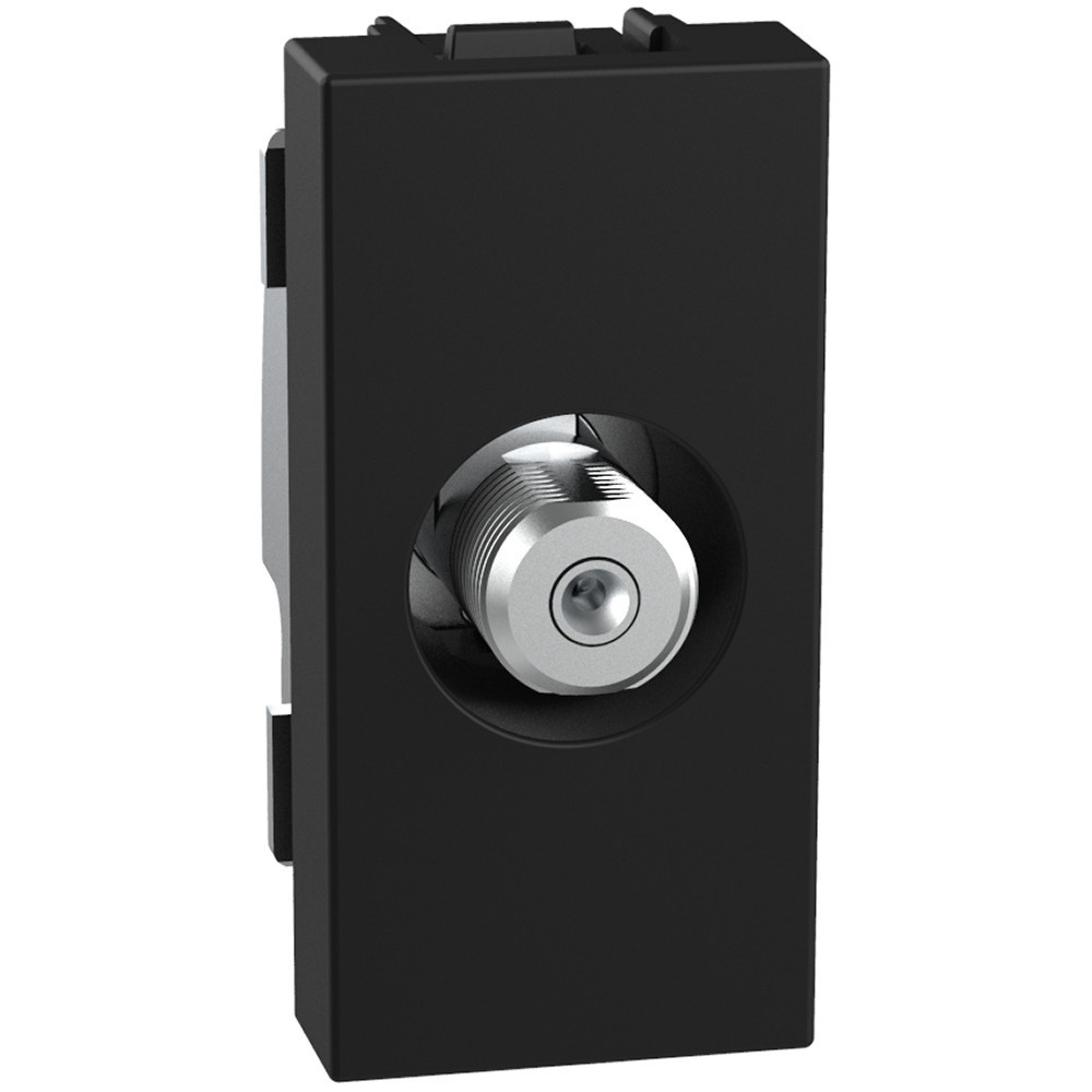 BTicino Schakelmateriaal Light Now sat type F contactdoos - 1 module - zwart