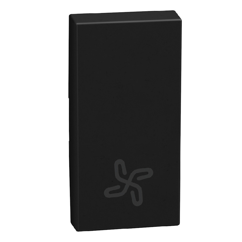 BTicino Schakelmateriaal Light Now toets met pictogram ventilatie 1 module - zwart