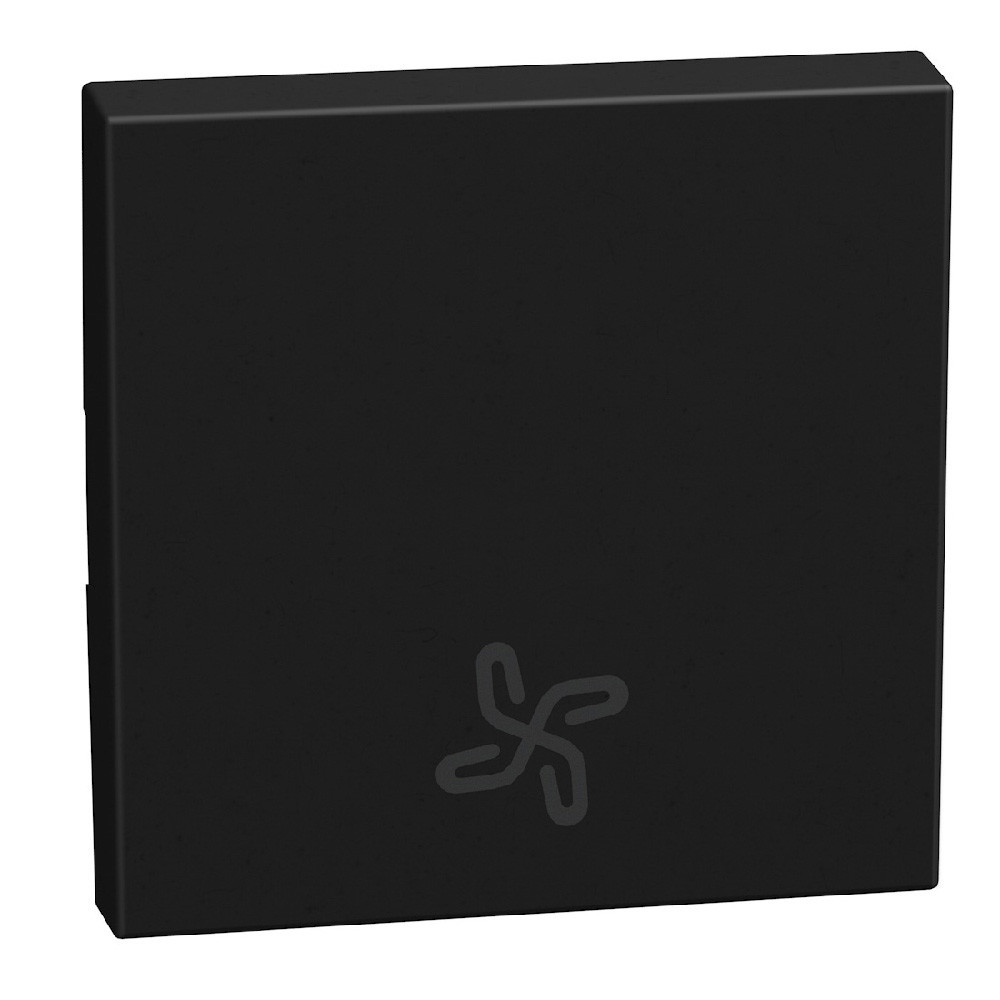 BTicino Schakelmateriaal Light Now toets met pictogram ventilatie 2 modules - zwart