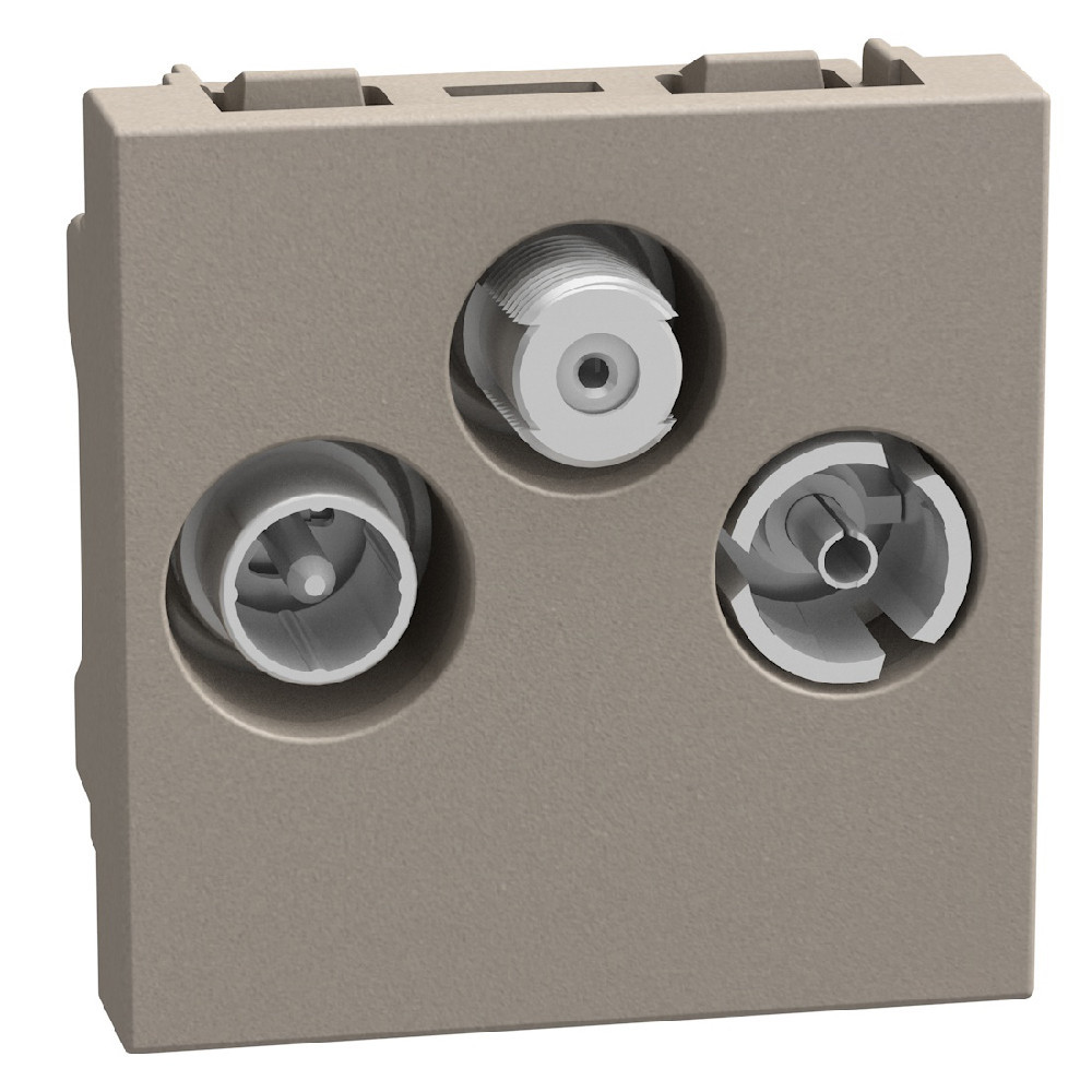 BTicino Schakelmateriaal Light Now TV-R-sat contactdoos - steraansluiting - 2 modules - stone