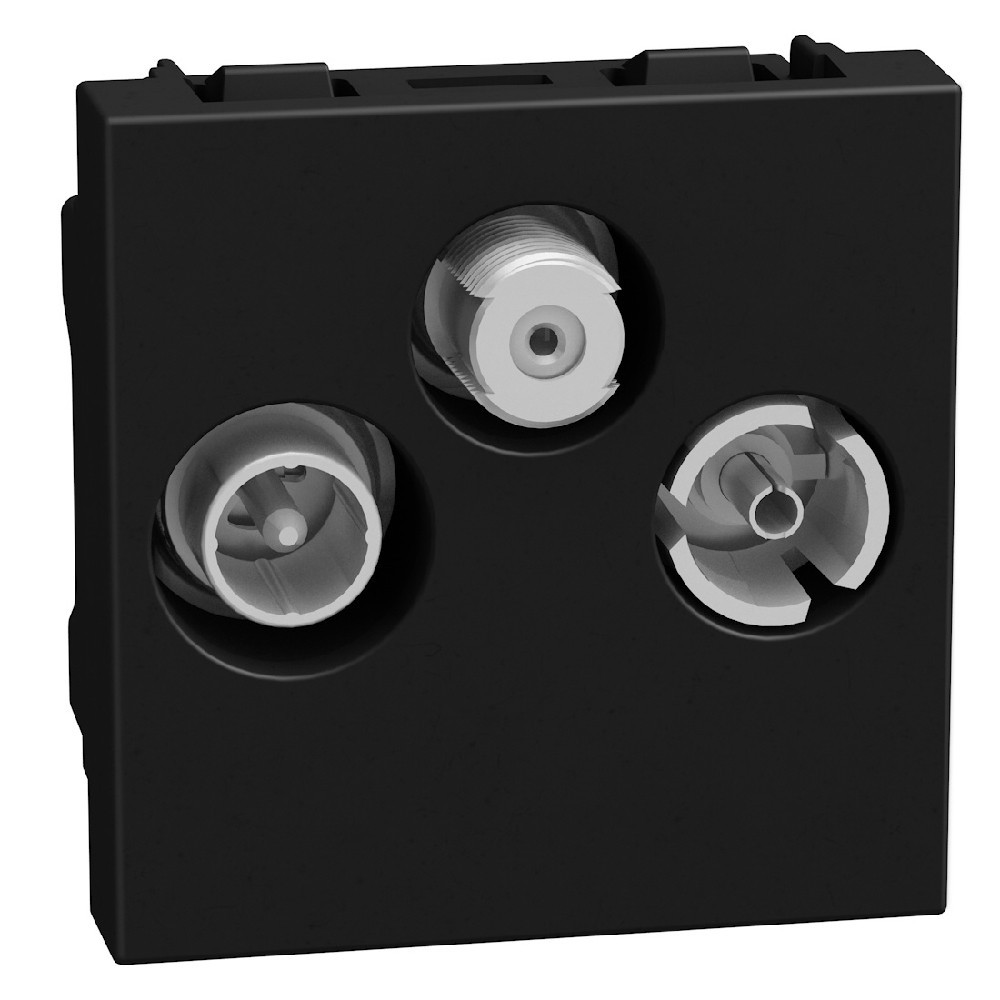 BTicino Schakelmateriaal Light Now TV-R-sat contactdoos - steraansluiting - 2 modules - zwart