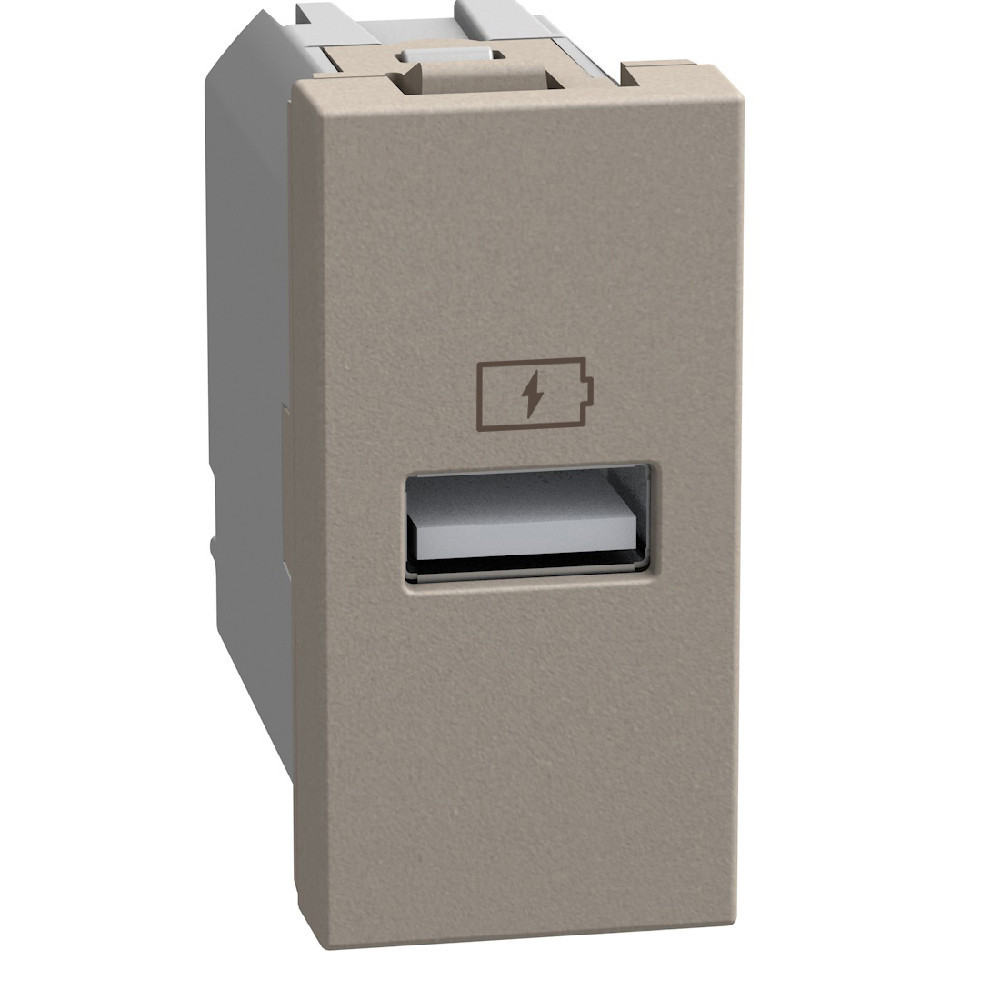 BTicino Schakelmateriaal Light Now usb oplader type A - 15W - 1 module - stone