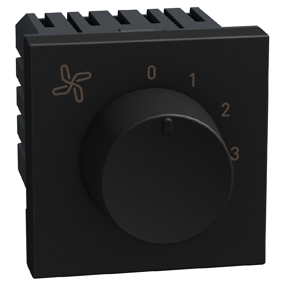 BTicino Schakelmateriaal Light Now ventilatiebediening 4 standen - 2 modules - zwart