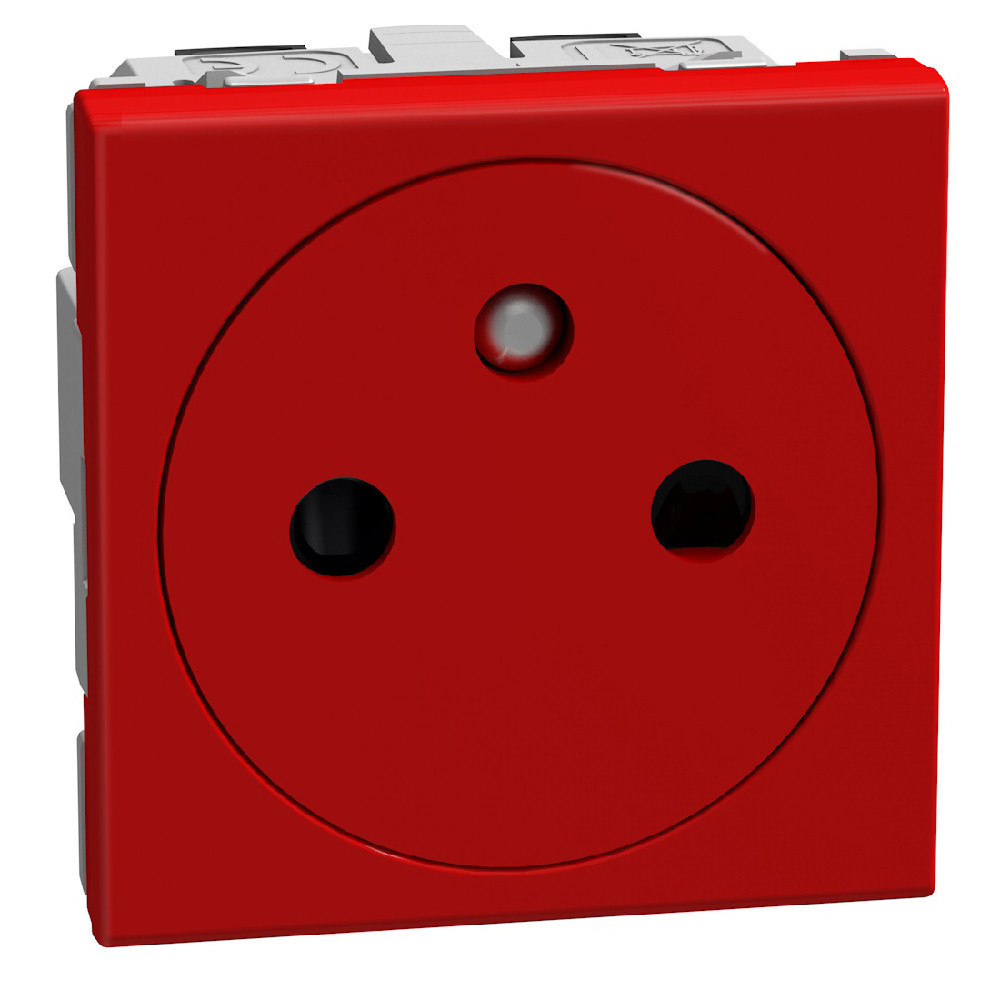 BTicino Schakelmateriaal Light Now vlakke WCD 2p+penaarde - 2 modules - rood