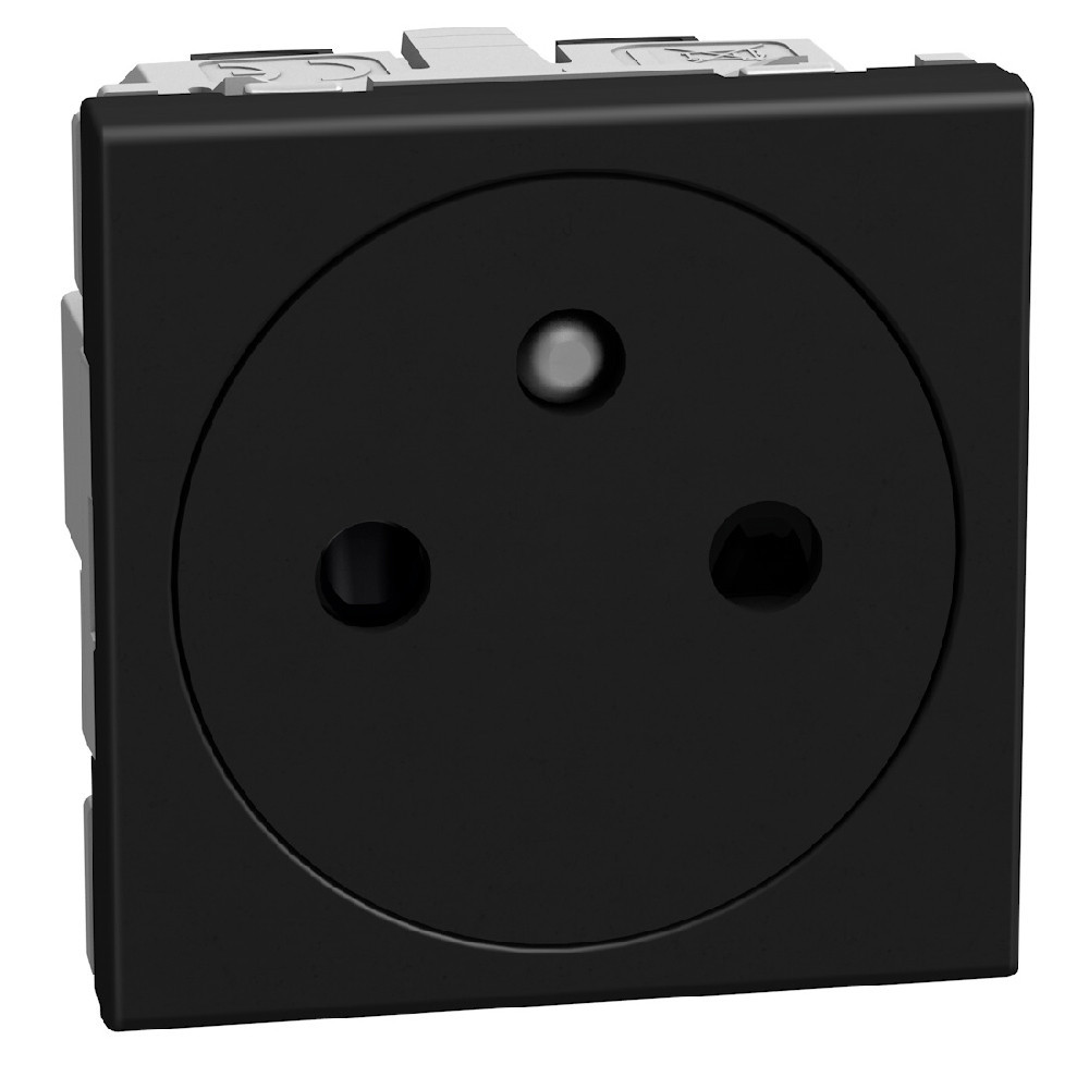 BTicino Schakelmateriaal Light Now vlakke WCD 2p+penaarde - 2 modules - zwart