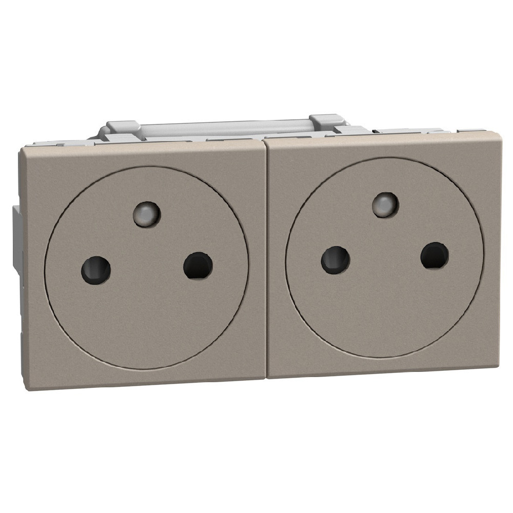 BTicino Schakelmateriaal Light Now vlakke WCD 2x2p+penaarde voorbedraad - 4 modules - stone