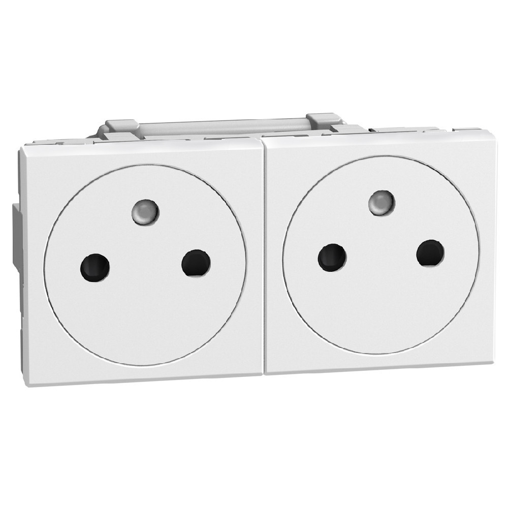 BTicino Schakelmateriaal Light Now vlakke WCD 2x2p+penaarde voorbedraad - 4 modules - wit