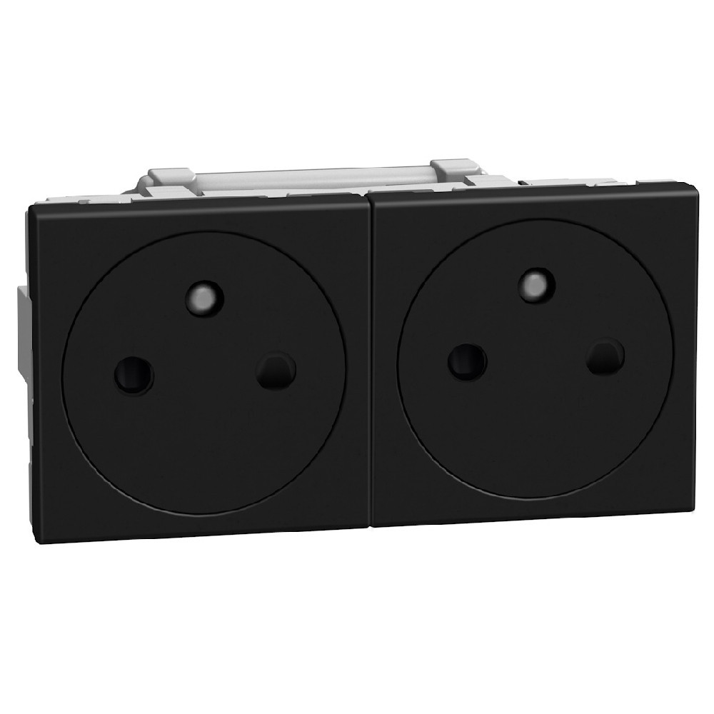 BTicino Schakelmateriaal Light Now vlakke WCD 2x2p+penaarde voorbedraad - 4 modules - zwart