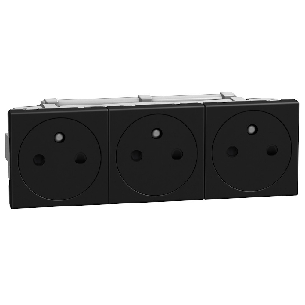 BTicino Schakelmateriaal Light Now vlakke WCD 3x2p+penaarde voorbedraad - 6 modules - zwart