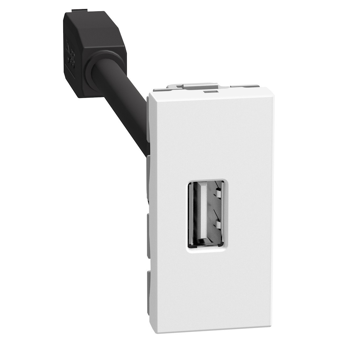 BTicino Schakelmateriaal Light Now voorbedrade usb-A connect. 1 mod wit