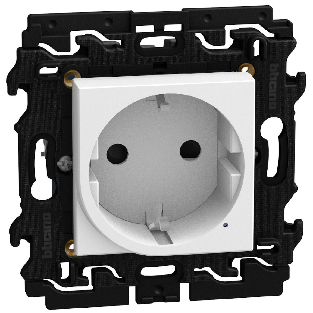 BTicino Schakelmateriaal Light Now WN - WCD 2p+penaarde 2 modules - wit