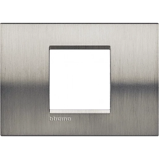 BTicino Schakelmateriaal Livinglight Afdekraam 2 modules brede uitvoering geborsteld staal