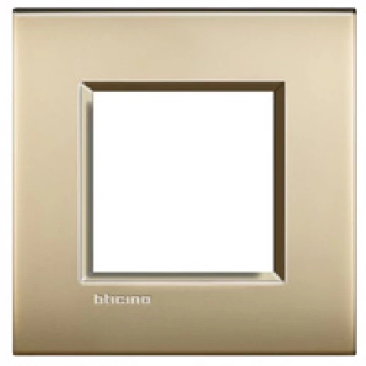 BTicino Schakelmateriaal Livinglight Air afdekraam mat goud 2 modules