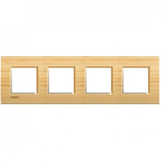 BTicino Schakelmateriaal Livinglight Rechthoekig afdekraam bamboe 4x2modules