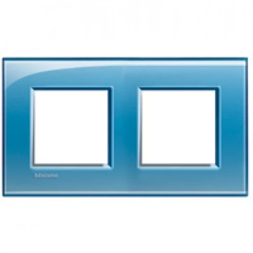 BTicino Schakelmateriaal Livinglight Rechthoekig afdekraam blauw 2x2modules
