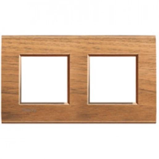 BTicino Schakelmateriaal Livinglight Rechthoekig afdekraam walnoot 2x2modules