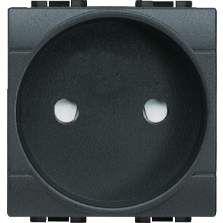 Bticino Livinglight wandcontactdoos inbouw (stucwerk) franse norm NF 1V KV antraciet