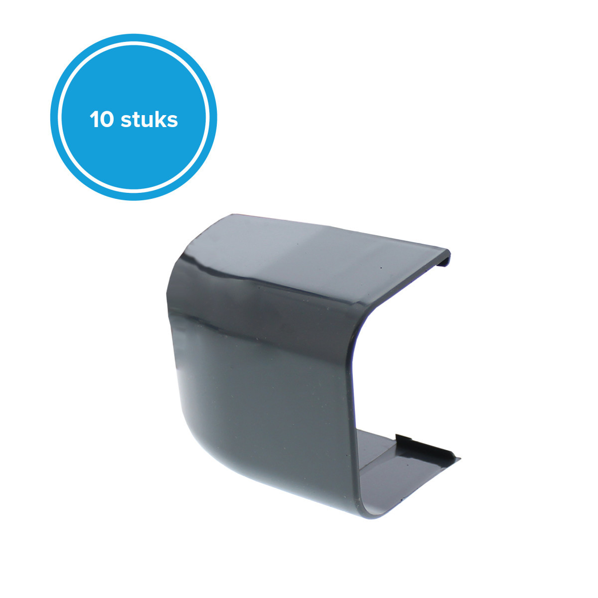 Canalit Leidingkanaal airco hulpstuk Eindkap 125x75mm antraciet grijs, zonder folie 10 stuks
