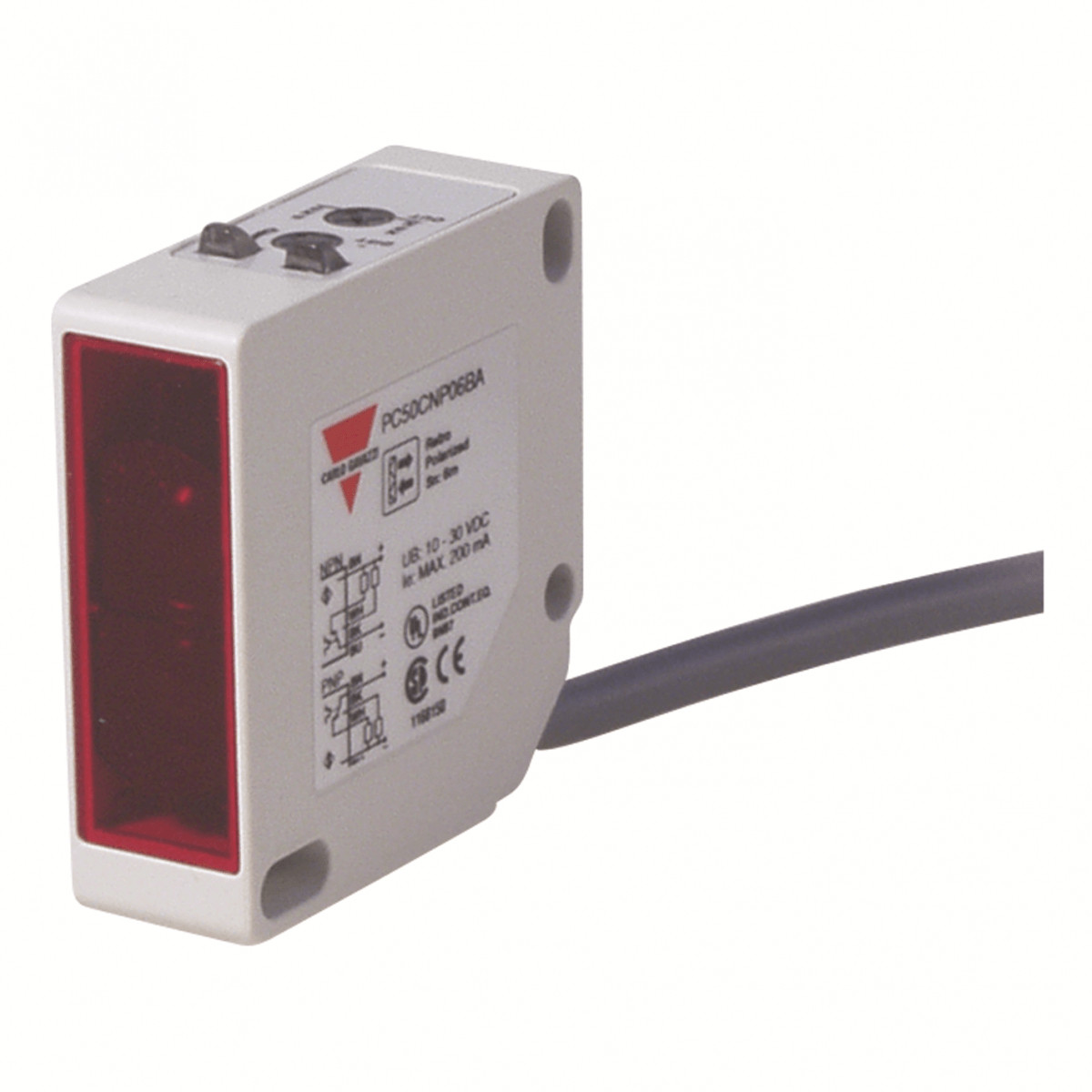 Carlo Gavazzi PC50 CG Fotocel object reflectie KNSTF 17x50x50mm 1MTR NPN/PNP-no+nc kab