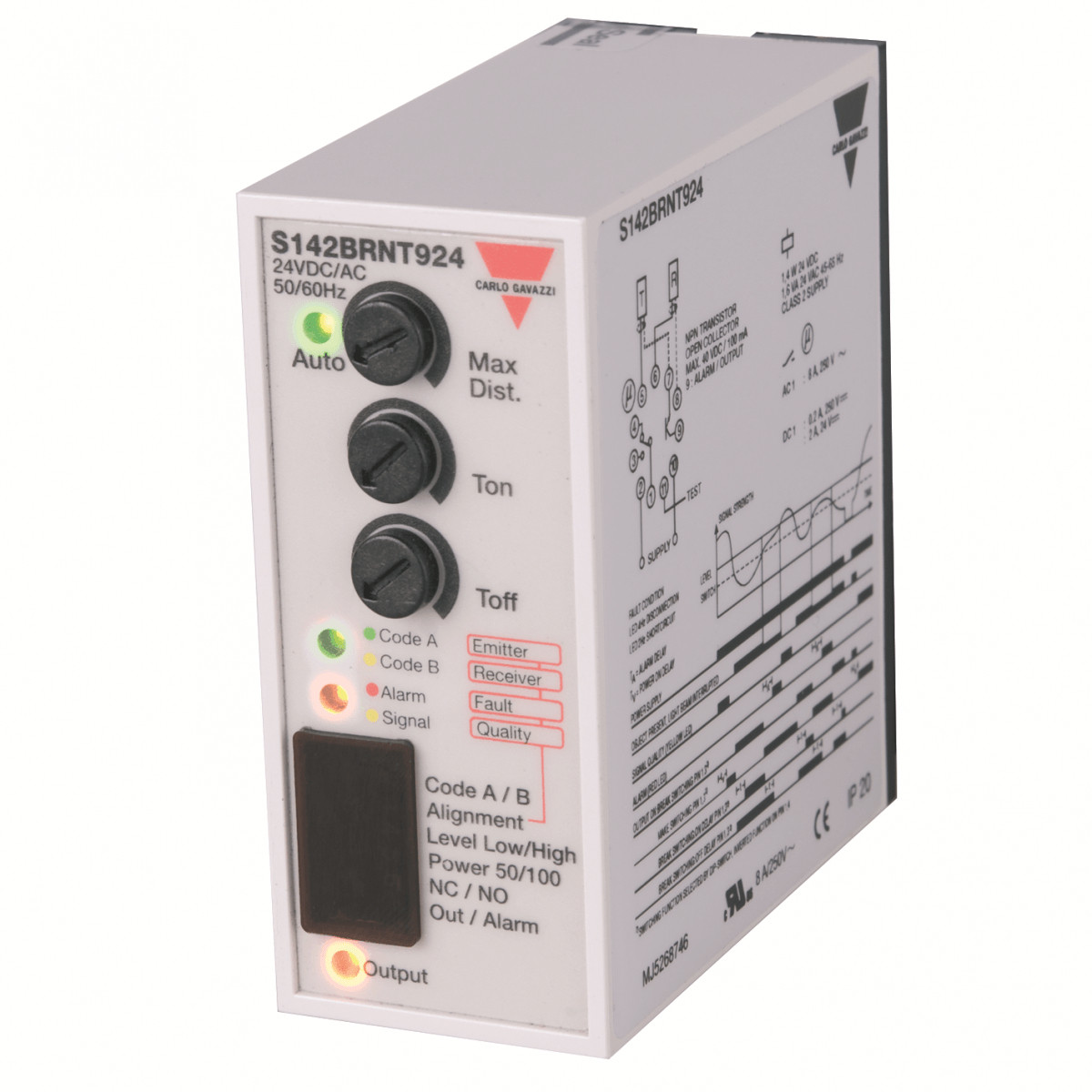 Carlo Gavazzi S142B CG Fotocel versterker mofr/T rel+npn 1-kan alrm 24 vac/DC 11-pins tijd